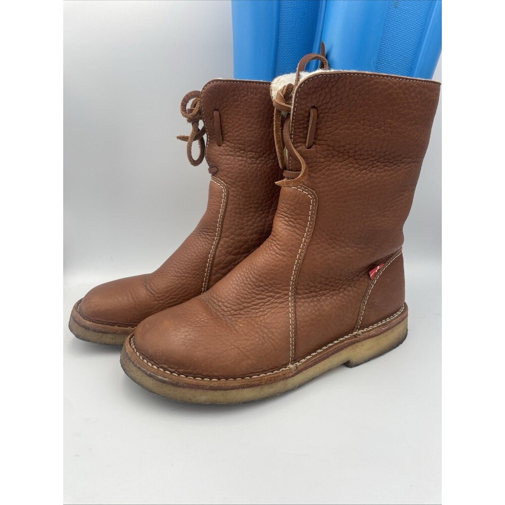 Duckfeet Arhus Golden Brown Leather Shearling Lined Boots 40 EU / 9 Women's